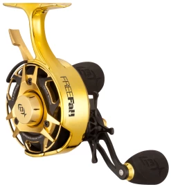13 Fishing FreeFall Carbon - Inline Ice Fishing Reel - Trick Shop Edition -Built 13 Fishing Tough. 13 fishing freefall trick shop 10th anniversary back