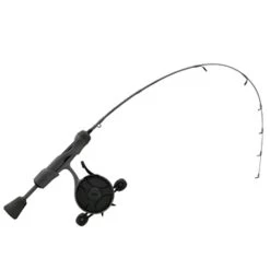 13 Fishing - FreeFall Ghost Stealth Edition Ice Combo 30" UL - FF Ghost + Tickle Stick (Reel Seat Handle - Left Hand - Black/Grey Camo
